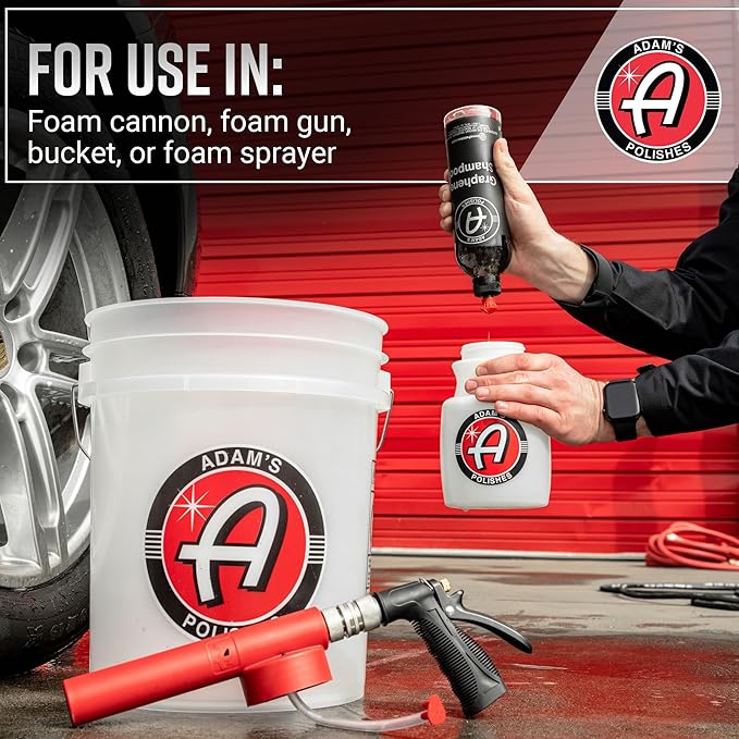 Adam's Polishes Graphene Shampoo Gallon, Graphene Ceramic Coating Infused Car Wash Soap, Powerful Cleaner & Protection In One Step, pH Neutral, High Suds For Foam Cannon, Foam Gun or Detailing Bucket
