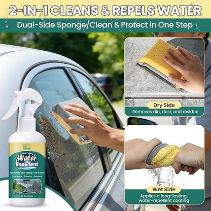BUFFZIT Water Repellent Spray Car Windshield Rain Repellent, Long Lasting Hydrophobic Waterproof Glass Treatment, Streak-Free Clear Vision for Automotive Glass, Windows & Mirrors, 5 fl oz / 150ml