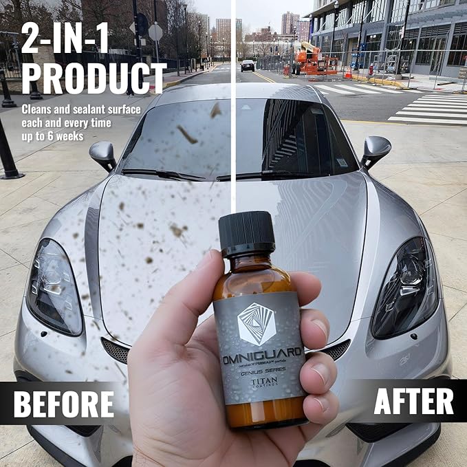OMNIGUARD™ Concentrate with HYPERBEAD™ 34oz | 1L Quick Spray & Wipe Waterless Car Detailer - Cleans, Shines & Protects Paint, Glass, Wheels & Trim - No Pre Wash Needed - Long Lasting UV Shield