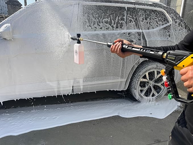 GDHXW Adjustable Length High Power Washer Gun 5000PSI,with Foam Cannon and Pressure Washer Gun Accessories
