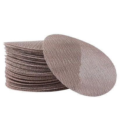 400GRIT 50pcs 5-Inch Mesh Abrasive Sanding Discs Hook & Loop Sandpaper, Dust Free Anti-Blocking Net Sandpaper Sheets for Auto Body, Wood, Drywall, Metal