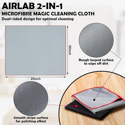VitalCozy 6 Pcs Wine Glass Polishing Cloths Large Microfiber Cleaning Cloths 25 x 20 Inch Lintless Towels for Drying Wine Glasses Cleaning Window Stemware Dishes Glassware (12,Black，Grey)