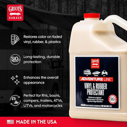 Griot's Garage Adventure Line Vinyl and Rubber Protectant for RVs, Campers, Trailers, Boats, ATVs, UTVs, Motorcycles, SiO2 Ceramic Restorer, 10874, One Gallon
