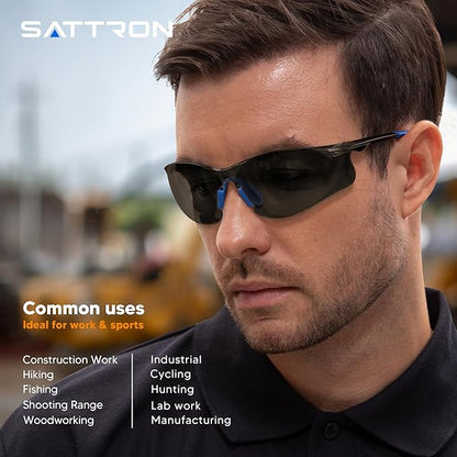 Safety Glasses Tinted 12 Pack, Protective Eyewear for Men Women UV Protection ANSI Z87.1, Safety Sunglasses Bulk Scratch Impact Resistant Eye Protection with Nose Pads for Construction Work Smoke