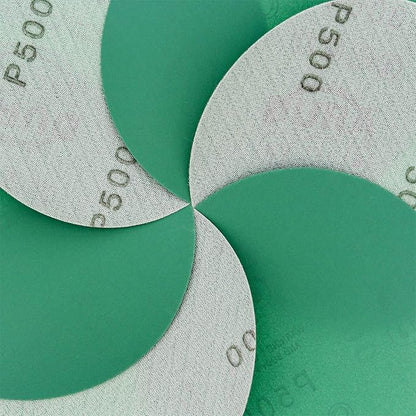 Dura-Gold Premium 5" Green Film Sanding Discs - 500 Grit (Box of 50) - Hook & Loop Backing Sandpaper Discs for DA Sanders, Finishing Fine Cut Abrasive - Sand Automotive Car Paint, Woodworking Wood