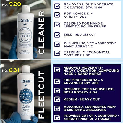Collinite 920 Fiberglass Cleaner and 885 Paste Wax Combo
