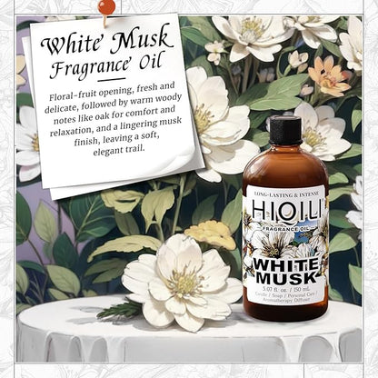 HIQILI White Musk Fragrance Oil, Candle Scents for Candle Making, Soap Making Supplies, Musk Perfume for Women, for Diffuser Use - 5.07 Fl Oz