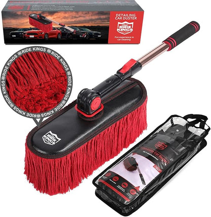 Car Duster Exterior Scratch Free,Soft Brush Kit for Truck,SUV,RV and Motorcycle,Wax Cotton Hair,Car Dusters with Extendable Handle,Duster for Cleaning,Dust Removing,No Lint