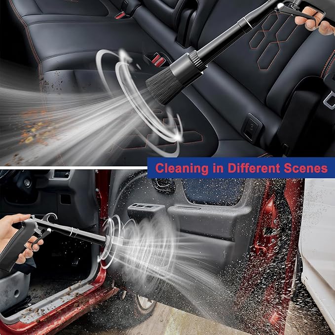 ESOW Car Cleaning Gun Detailing Dryer Air Compressor Blow Gun, Essential Car Detailing Kit and Supplies, High Pressure Air Blaster, Car Detailing Tools for Quick and Effective Dirt Removal, Black