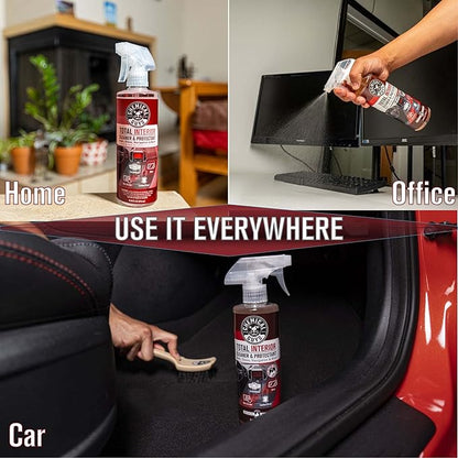 Chemical Guys Total Interior Cleaner & Protectant - Black Cherry, Car Cleaning Spray, Cleans and Protects Leather, Vinyl, Plastic, Rubber, and Glass, Safe for Trucks, SUVs, Jeeps, RVs & More - 16 oz