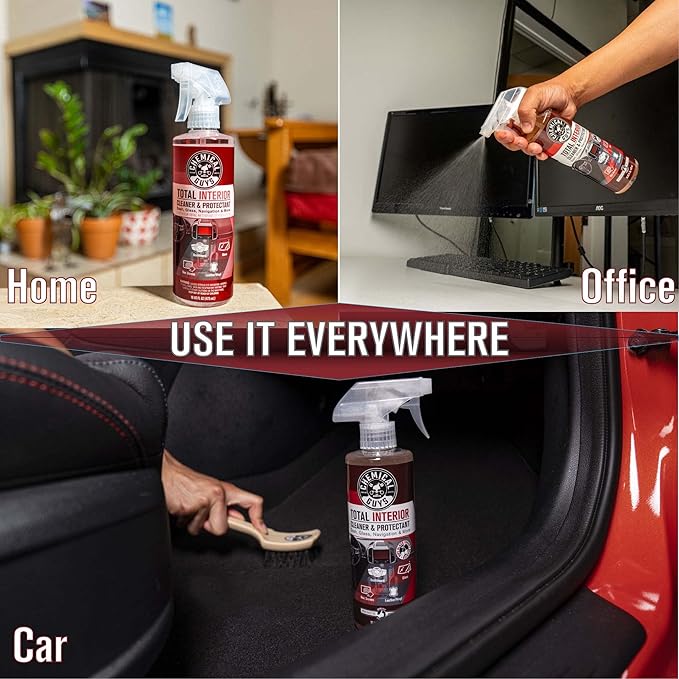 Chemical Guys Total Interior Cleaner & Protectant (Safe on Dash, Leather, Vinyl, Plastics, Trim, Glass, Fabric & More), 32 fl oz - Black Cherry Scent