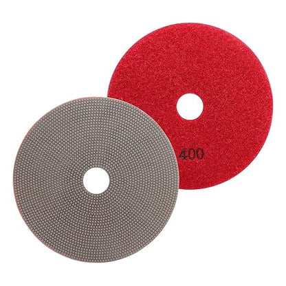 HOMESOM 5 Inch Electroplated Diamond Polishing Pads for Stone Ceramic Metals Granite Marble Grinding for Sander Grinder(Grit 400-1pc)
