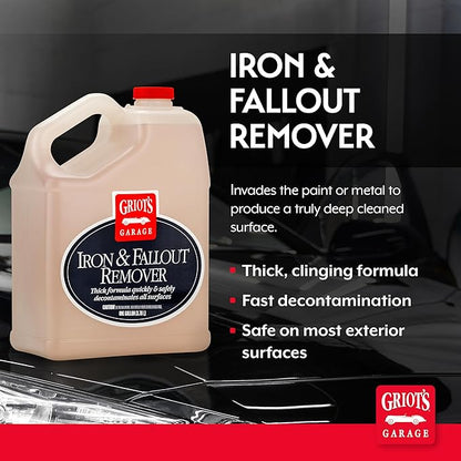 Griot's Garage Iron and Fallout Remover for Car Detailing and Cleaning, Removes Rust, Embedded Debris, and Fallout from Multiple Exterior Surfaces 10949, One Gallon