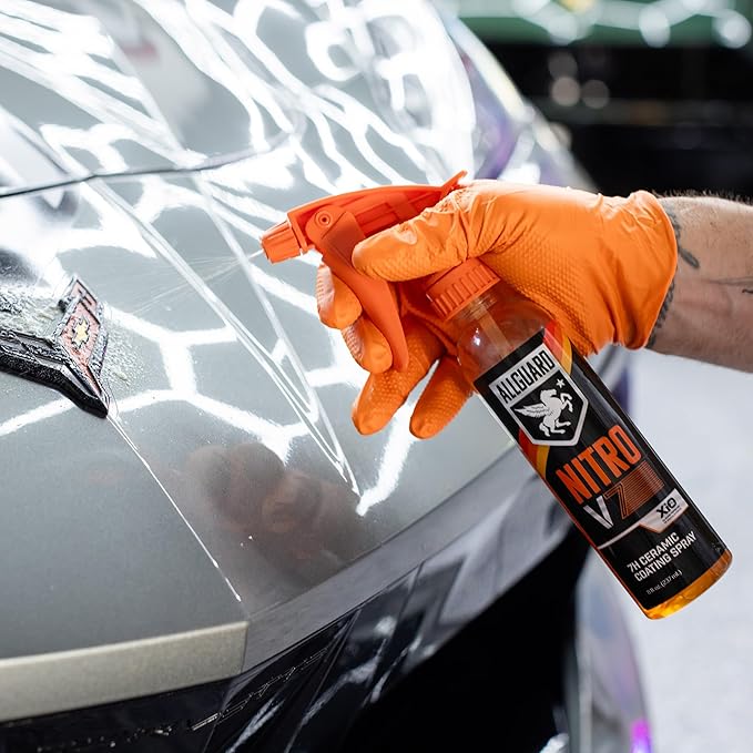 NITRO V7 Spray - 7H Ceramic Coating Spray with Proprietary XiO2™ Formula Creates Tri-Molecular Bond - 1+ Year of Hydrophobic, Self Cleaning Protection & High-Gloss Shine - Easy Application