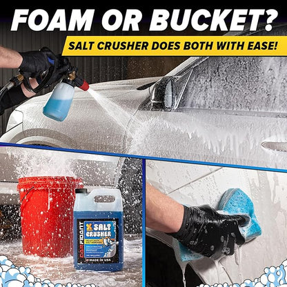 Carfidant Xtreme Salt Crusher – Boat Wash Soap & Salt Remover - Marine Engine Flush & Road Salts Neutralizer - Heavy Duty Cleaner for Boats, Jetskis, Cars - 1 Gallon (128 fl. oz.)