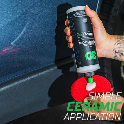3D SiO2 Ceramic Trim Restore, GLW Series | Ultimate Hydrophobic Trim Reviver | SiO2 Infused Restoring, Shining, & Protecting | Restores Black Plastic & Vinyl | DIY Car Detailing | 16 oz