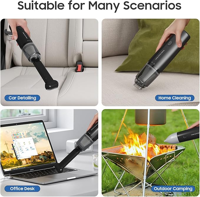 A9life Handheld Vacuum Cordless, Car Vacuum Portable with 2 Suction Modes, Blow & Suction 2-in-1, Small Vacuum Cleaner for Car, Home, Pet Hair, Office, Desk, Keyboards