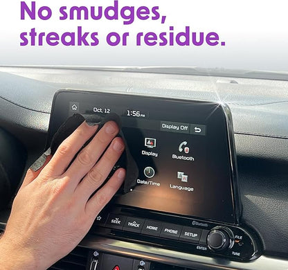 Wipex Car Screen Cleaner & Dashboard Cleaner Bundle - Auto Screen Wipes, Plant-Based Black Cloth, 24 Individually Wrapped Screen Wipes & 40 Interior Cleaning Wipes for Streak-Free Polish
