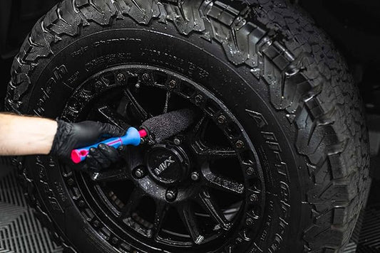 Detail Factory - Wheel Brush Mini with Interchangeable Microfiber Covers - Ultra-Soft Cleaning, Washing and Detailing Wheels, Tires, and Rims - Underglow