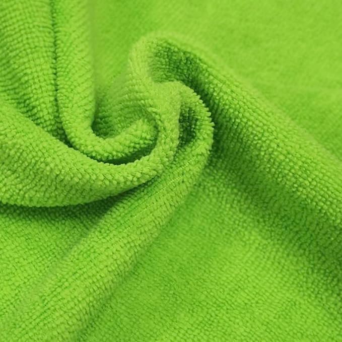POLYTE Microfiber Cleaning Cloth Ultrasonic Cut Edgeless, 14 x 14 in (36 Pack, Blue,Green,Yellow)