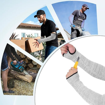 cobee 3 Pairs level 5 Cut Resistant Sleeves, 18 In Anti Cut Arm Protection Sleeves Thumb Slot Cut Protection Gardening Sleeves for Men Women Arm Protector for Thin Skin