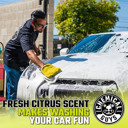 Chemical Guys Citrus Wash & Gloss Foaming Car Wash Soap - High Suds Formula Foam Cannon Soap for Foam Blasters, or Bucket Washes - Safe on Paint, Clear Coat, and Wax, Citrus Scent - 64 oz