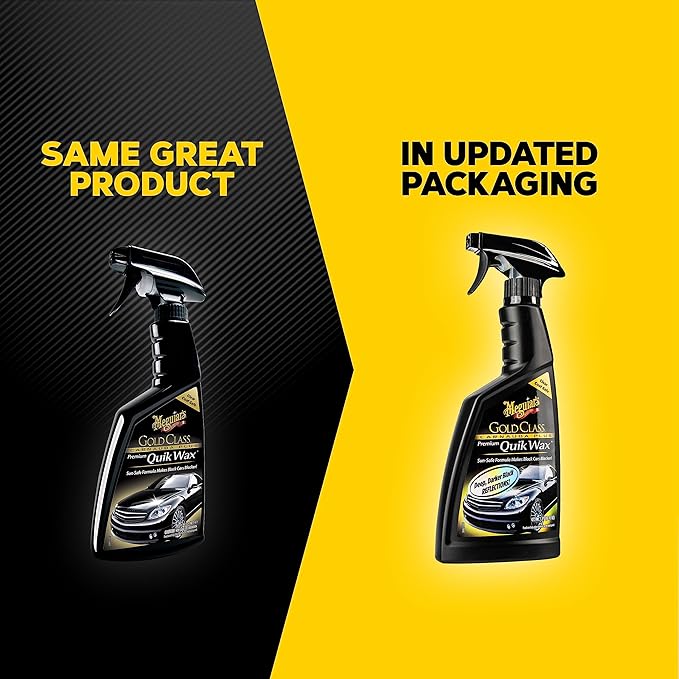 Meguiar's G7716 Gold Class Carnauba Quik Wax, Special Blend for Richness and Shine, Clear Coat Safe Meguiar's Quik Wax, Spray That Leaves Lasting Results Without Residue, 16 Oz