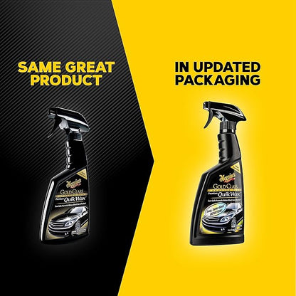 Meguiar's G7716 Gold Class Carnauba Quik Wax, Special Blend for Richness and Shine, Clear Coat Safe Meguiar's Quik Wax, Spray That Leaves Lasting Results Without Residue, 16 Oz