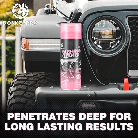 DONKEYPRO Interior Car Cleaner & Polishing - Repels Dust & Staining, Restores & Protects Plastic, Vinyl, Leather, Dashboard - UV Guard, Anti-Aging, Exterior & Interior Car Detailer Spray (3 x 15oz)