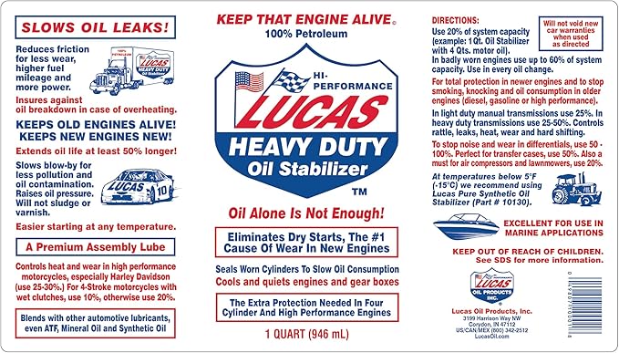 Lucas Oil 10001 Heavy Duty Oil Stabilizer - 1 Quart