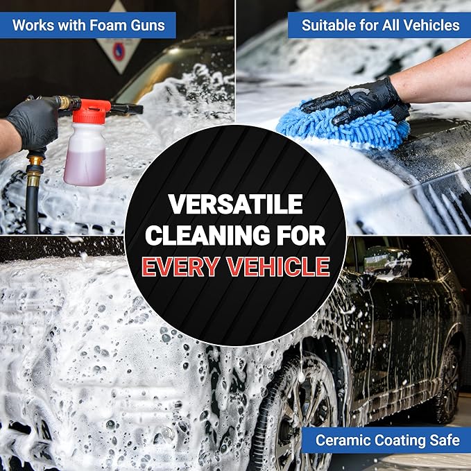 AIM Chemicals Car Wash - High Foam Formula Car Shampoo, Professional Car Wash Shampoo Compatible with Ceramic Coatings - Ideal for Foam Guns - Streak-Free Finish for Detailing - 1 Gal