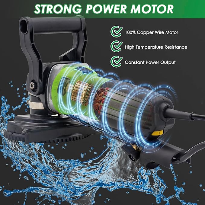SDRTOP 800W Electric Wet Stone Polisher 4'' Variable Speed Grinder Buffing Machine, Countertop Concrete Polisher with 7PCS Diamond Polishing Pads for Granite, Tile, Cement Floor