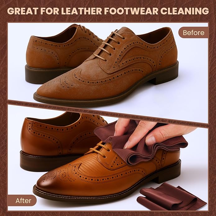 10 Pcs Shine Shoes Cloth Kit Polish Dauber Applicators Cleaning Leather Shoes Boots Microfiber Care Cloths Suede Cleaner