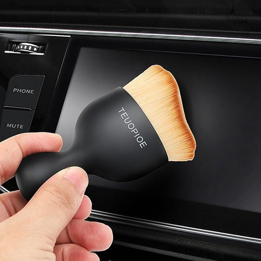 Car Interior Cleaning Brush, Car Duster Interior,Car Detailing Brush Dusting Brush,Car Interior Cleaning Tool, Auto Soft Hair Car Brush,Auto Interior Dust Brush for Air Vents(Brown)