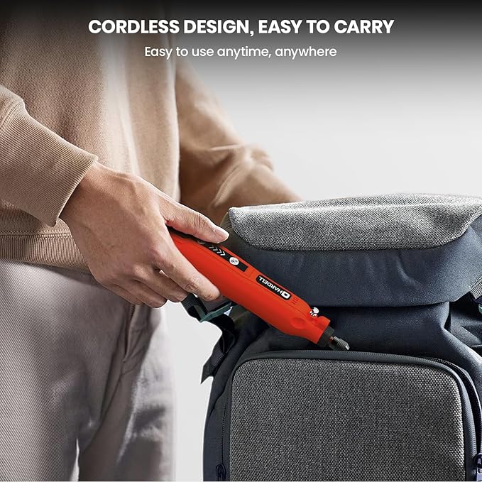 HARDELL Cordless Rotary Tool, 5 Speed Rechargeable Engraving Pen - Electric Engraving Tool for 60+ Surfaces - Beginner Friendly with 37 Accessories, Ultimate Engraving Pen Kit for Artists & DIYers
