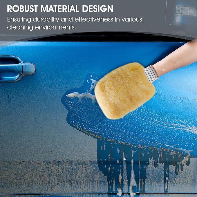 SM Arnold Spun Gold™ Professional Car Wash Mitt 2-Pack - Durable, Scratch-Resistant, 8" x 11", Lorene Synthetic Fibers | for Auto Detailing, Cleaning Supplies, Vehicle Care & Maintenance