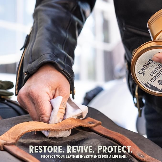 Snowshoe Leather Conditioner, Made in USA Since 1927 - Protect, Condition, Restore & Waterproof - Leather Conditioner for Furniture, Couch, Purses, Shoes, Boots, Gloves, Saddles (4 oz)