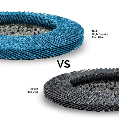 Neiko 11256A High Density Jumbo Premium Zirconia Flap Disc | 4.5" x 7/8-Inch, 80 Grit, Flat Type #27 - 10 Pack