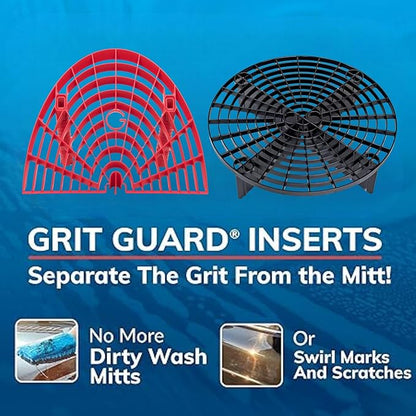 Grit Guard The Original Bucket Insert with Washboard Combo | Removes Dirt from Wash Mitt for Detailing | Car Wash Bucket Insert & Washboard | Black/White