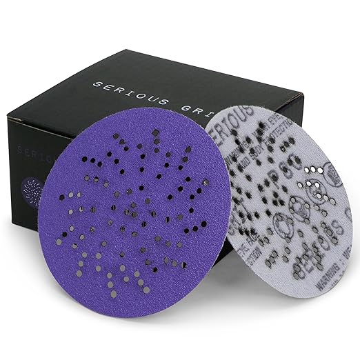 Serious Grit - 3.5-Inch (90mm) 80 Grit Sanding Discs - Advanced Ceramic Grain - Universal Multi-Hole Design Fits Festool RO 90 & Other 3.5 in RO Sanders - Heavy-Duty Hook & Loop Film Discs - 50 Pack