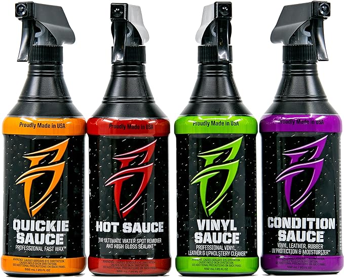 Bling Sauce Boat Cleaning & Detailing Kit for Marine and Automotive, 4-Pack, 20 oz Each
