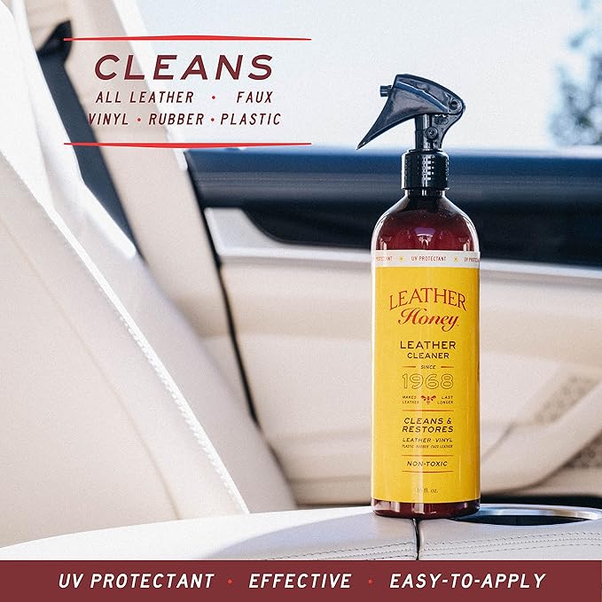 Leather Honey Cleaner Wipes with Conditioner Wipes and 16oz Spray Cleaner