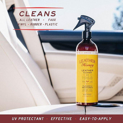 Leather Honey Cleaner Wipes with Conditioner Wipes and 16oz Spray Cleaner
