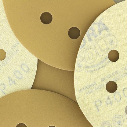 Dura-Gold Premium 400 Grit 5" Sandpaper Discs, 8 Hole Pattern Dustless, 50 Discs - Hook & Loop Backing for Orbital DA Sander, Detailing Finishing Color Sanding Automotive Paint Woodworking