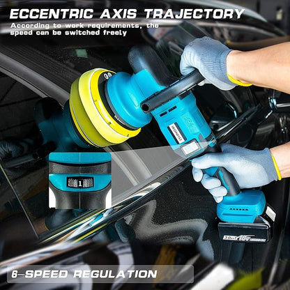 IRONFIST Cordless Car Polisher, 6inch Brushless Buffer Orbital Portable Polishing Waxer Machine with 6 speeds 750-6800RPM, Compatible with Makita 18V Batteries (Battery Not Included)