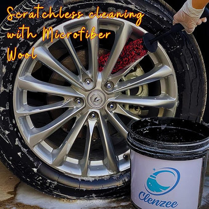 Premium Microfiber Wheel Brush | Soft Non-Metallic Rim Cleaner & Wheel Brush | 15 Inch Long Regular Size