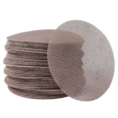 240GRIT 50pcs 5-Inch Mesh Abrasive Sanding Discs Hook & Loop Sandpaper, Dust Free Anti-Blocking Net Sandpaper Sheets for Auto Body, Wood, Drywall, Metal