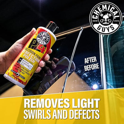 Chemical Guys P4 Precision Paint Perfection Polish - Scratch Remover & Swirl Remover for Cars, Trucks, Motorcycles, & SUVs, Fixes Paint Imperfections & Towel Marks, Restores Gloss & Clarity, 16 oz