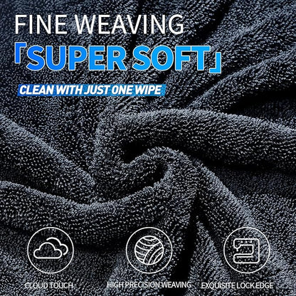 2-Pack1200 GSM Car Drying Towels (24" x 36") Car Drying Towel Extra Large Ultra Absorbent Drying Towel for Cars and Trucks, Without Streaks, Scratches, or Water Spots (Gray-Green)