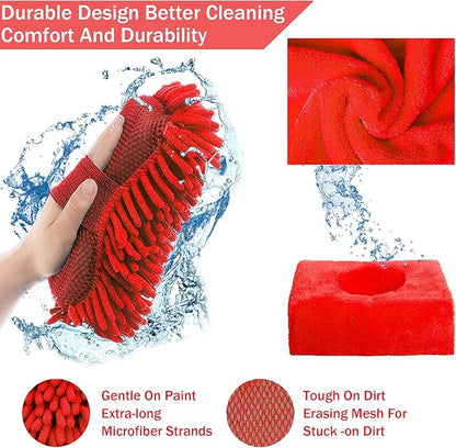 LIANXIN Car Wash Kit -Car Cleaning Kit Cars Washs Foam Gun Microfiber Sponge Cars Washing Kits Tire BrushTowels Complete Large Washs Mitt